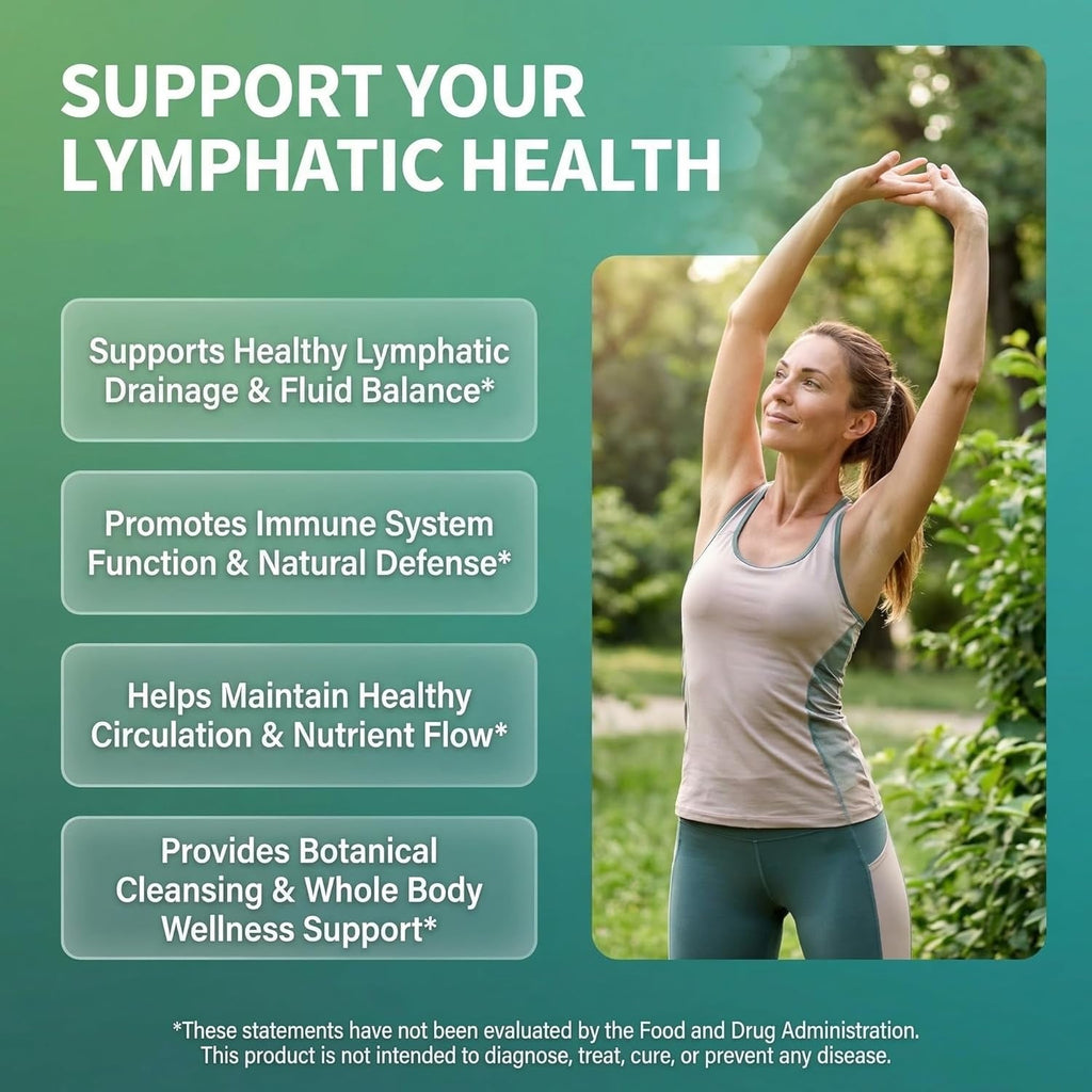 Organic Lymphatic Drainage Supplements | Elderberry Bladderwrack Burdock Root Black Seed Oil Spirulina Sea Moss Ashwagandha Chlorella Amla Beet Moringa Chlorophyll Lymph System Capsules by Clean Nutra